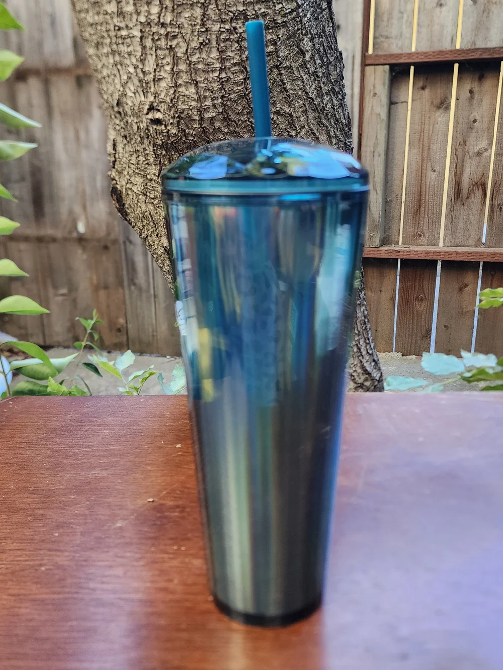 NWT Starbucks 2022 Fall Ocean Kaleidoscope Iridescent Dome Tumbler Cold Cup 24oz